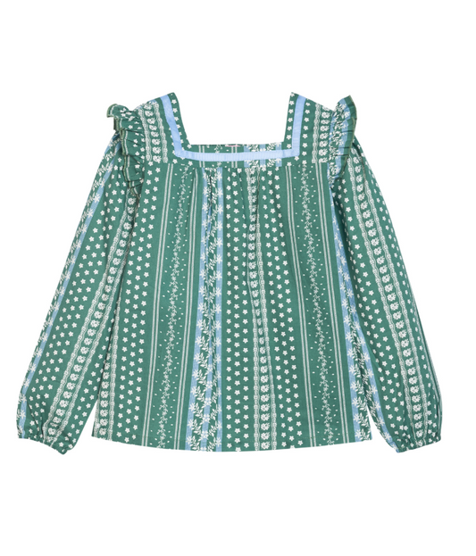 Bisby Adams Top- Fairfield Forest Stripe