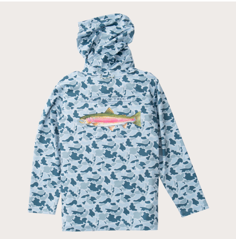 Prodoh Pro Performance Hoodie Fishing Tee- Cool Blues Break Point Camo