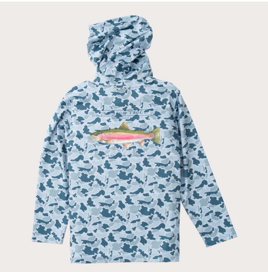 Prodoh Pro Performance Hoodie Fishing Tee- Cool Blues Break Point Camo