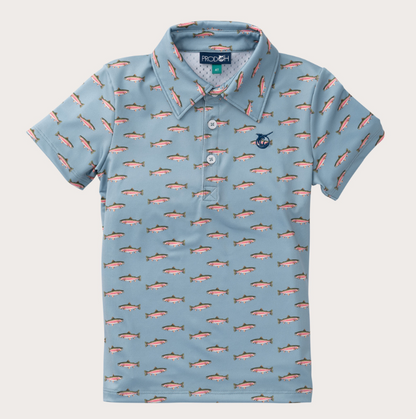 Prodoh Pro Performance Polo- Rainbow Trout Print