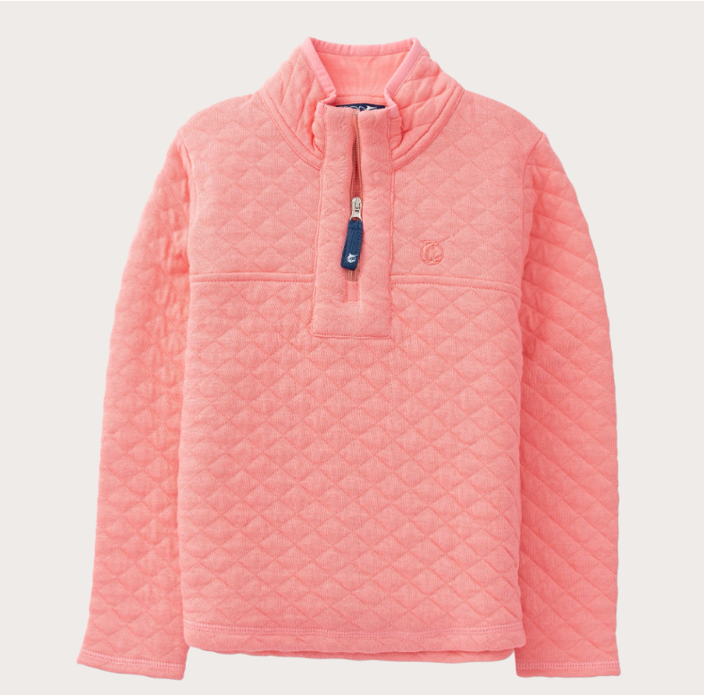 Prodoh Quilted Zip Pullover- Geranium Pink