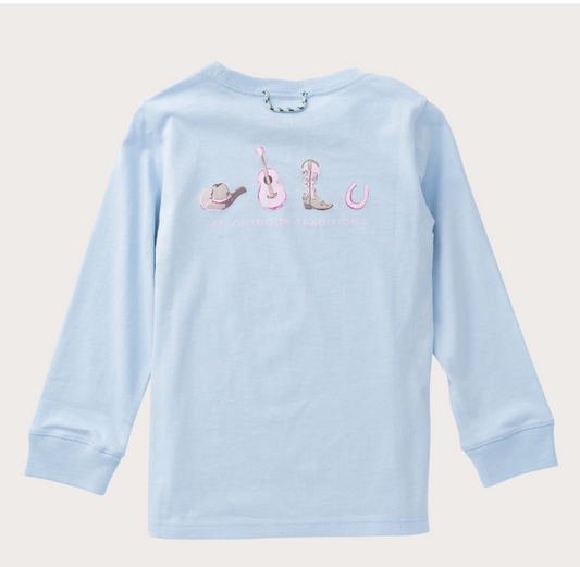 Prodoh Long Sleeve Cotton Tee- Cashmere Blue