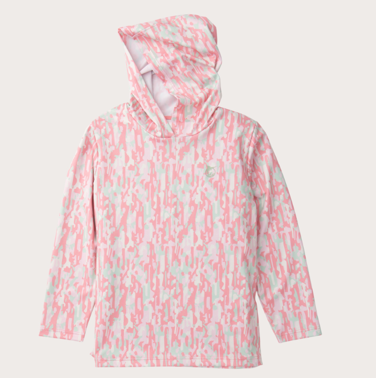 Prodoh Pro Performance Hoodie Fishing Tee- Geranium Pink Stay in the Lines Camo