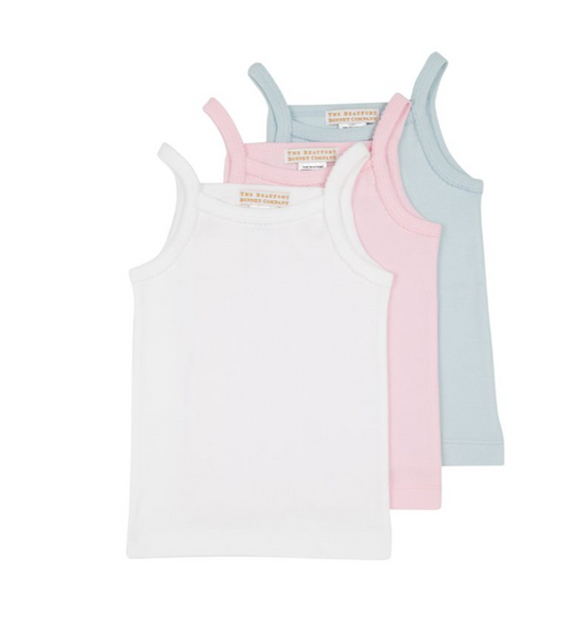 The Beaufort Bonnet Company Caroline Camisole Set Palm Beach Pink/Worth Ave White/Buckhead Blue