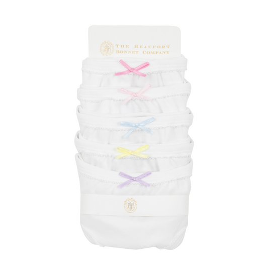 The Beaufort Bonnet Company Pippy's Underpinnings Set- 5 Pack Worth Ave White/Multicolor