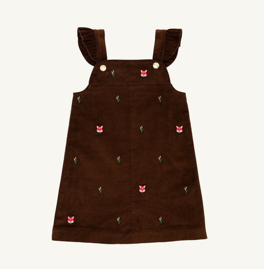 The Beaufort Bonnet Company Critter Julia Jumper- Corduroy Chelsea Chocolate/Foxes