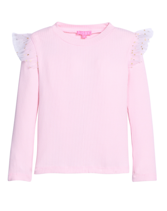 Bisby Sadie Tee - Bubblegum & Gold Sparkle Stars