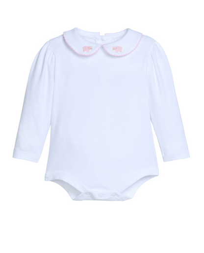 Little English Long Sleeve Pinpoint Onesie - Sheep