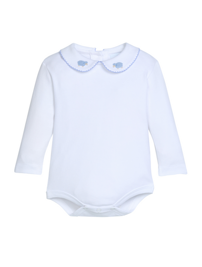 Little English Long Sleeve Pinpoint Onesie - Sheep