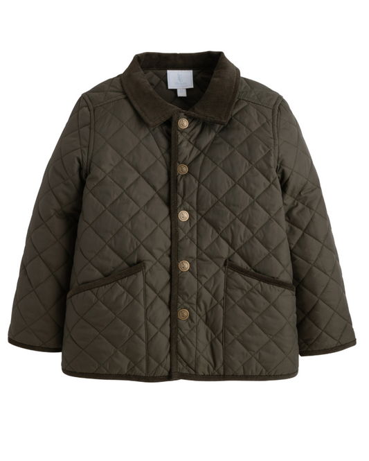 Little English Classic Quilted Jacket- Olive