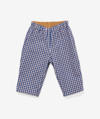 Oso & Me Reversible Pant, Marine Tiny Check