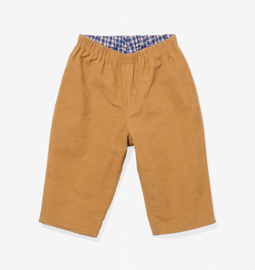 Oso & Me Reversible Pant, Marine Tiny Check