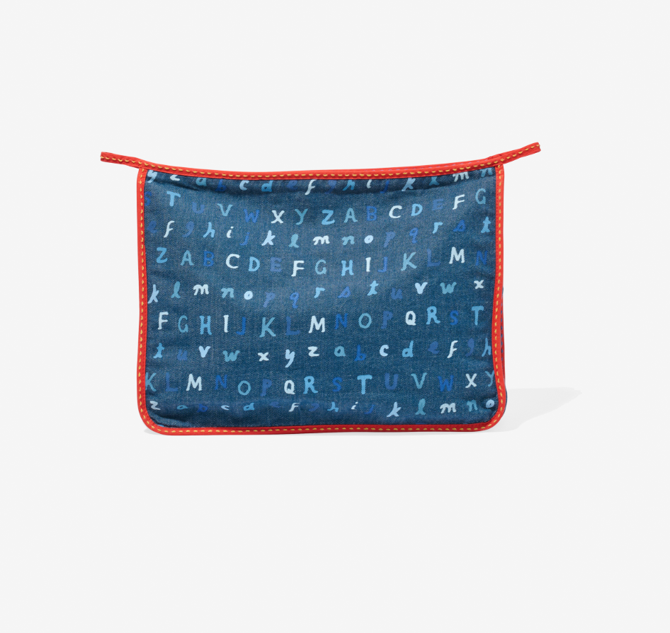 Oso & Me Large Zip Bag, Denim ABC's