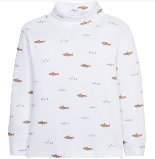 Little English Printed Turtleneck - Fish