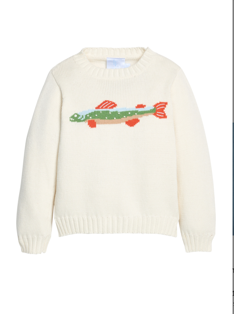 Little English Intarsia Sweater - Brook Trout