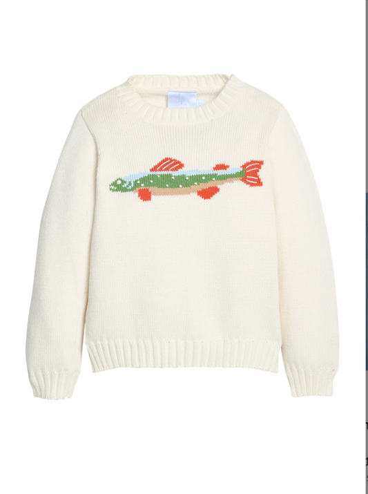 Little English Intarsia Sweater - Brook Trout