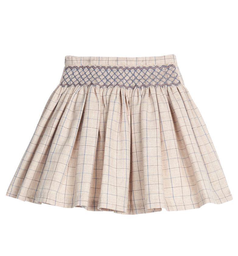 Little English Smocked Molly Skirt- Durham Windowpane