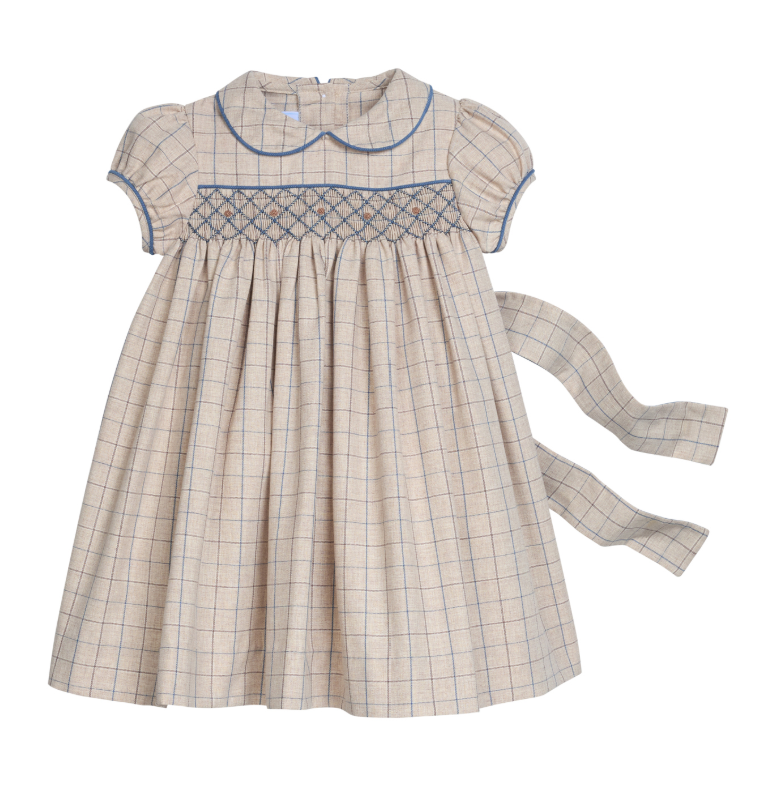 Little English Smocked Natalie Dress - Durham Windowpane