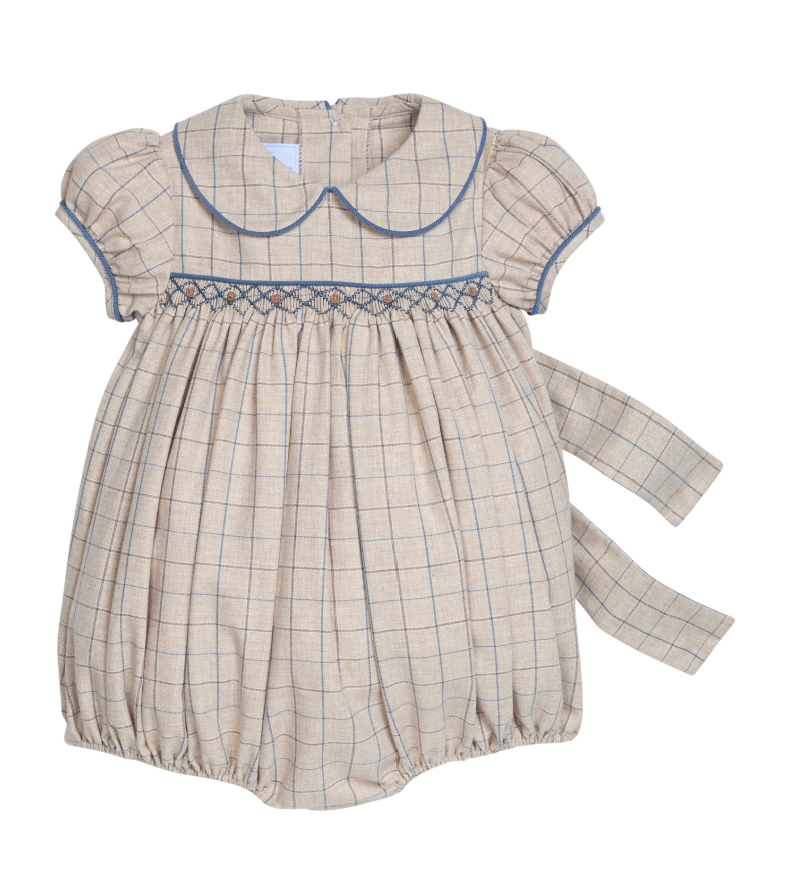 Little English Smocked Natalie Bubble - Durham Windowpane