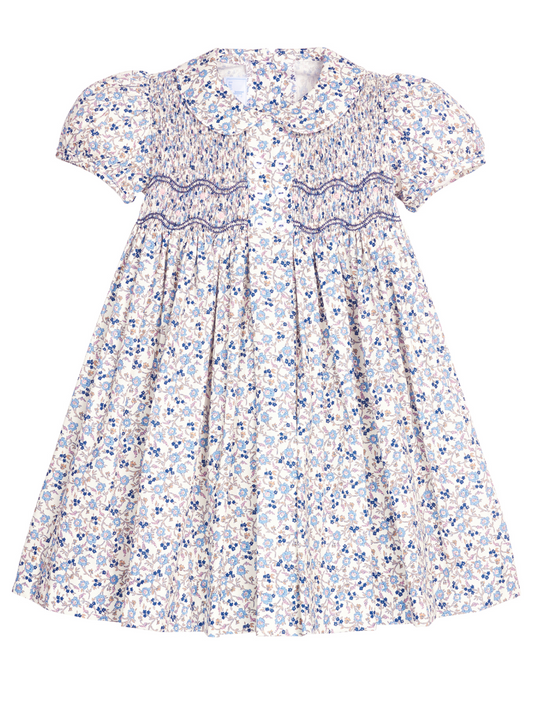 Little English Smocked Bridget Dress - Wisteria Floral