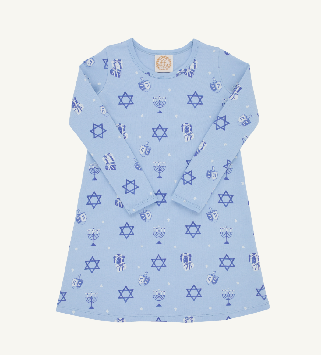 The Beaufort Bonnet Company Long Sleeve Polly Play Dress - Heavy Weight Eight Nights to Remember