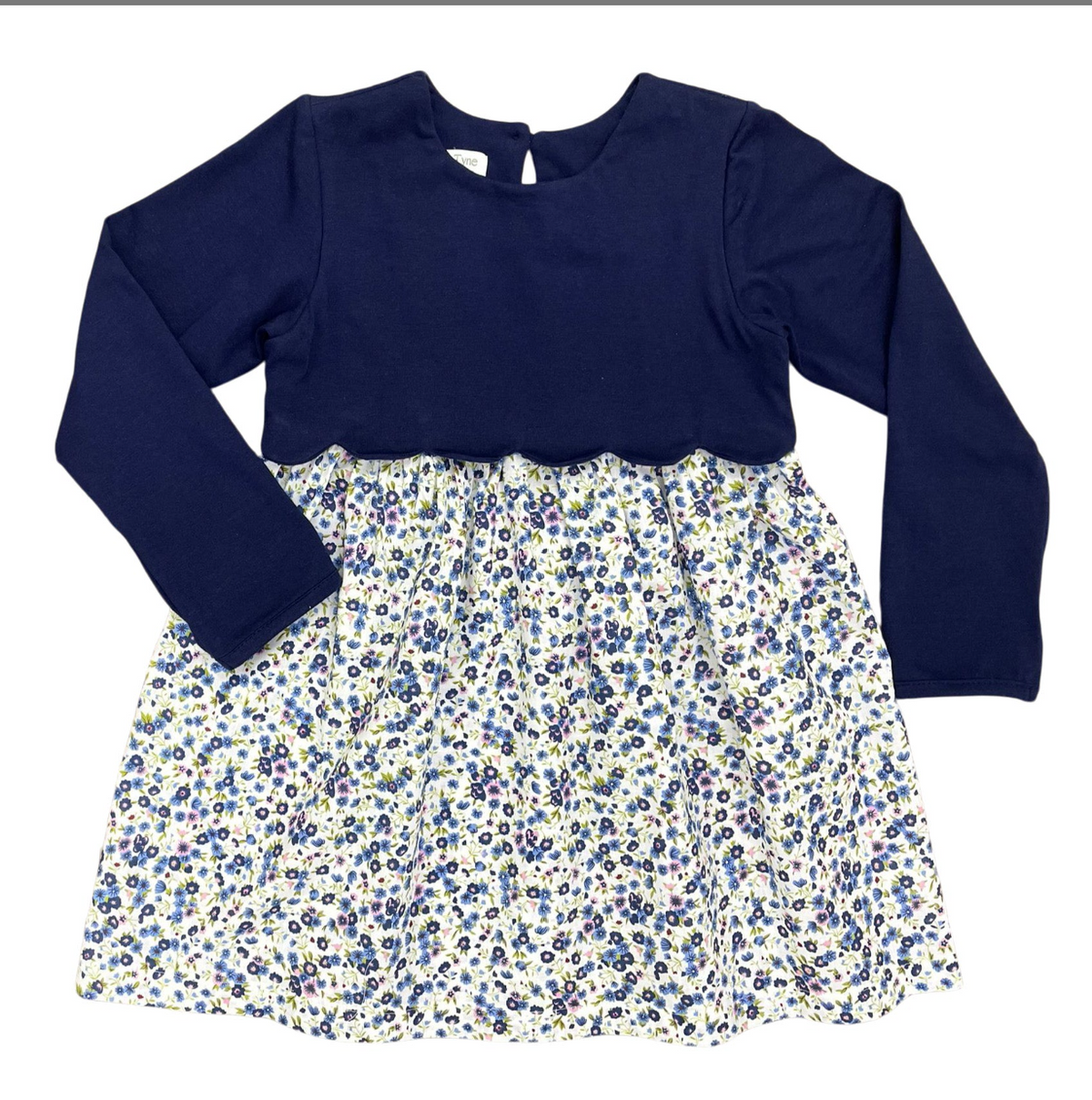 Percy & Tyne Long Sleeve Isla Dress Navy Knit with Posey Floral