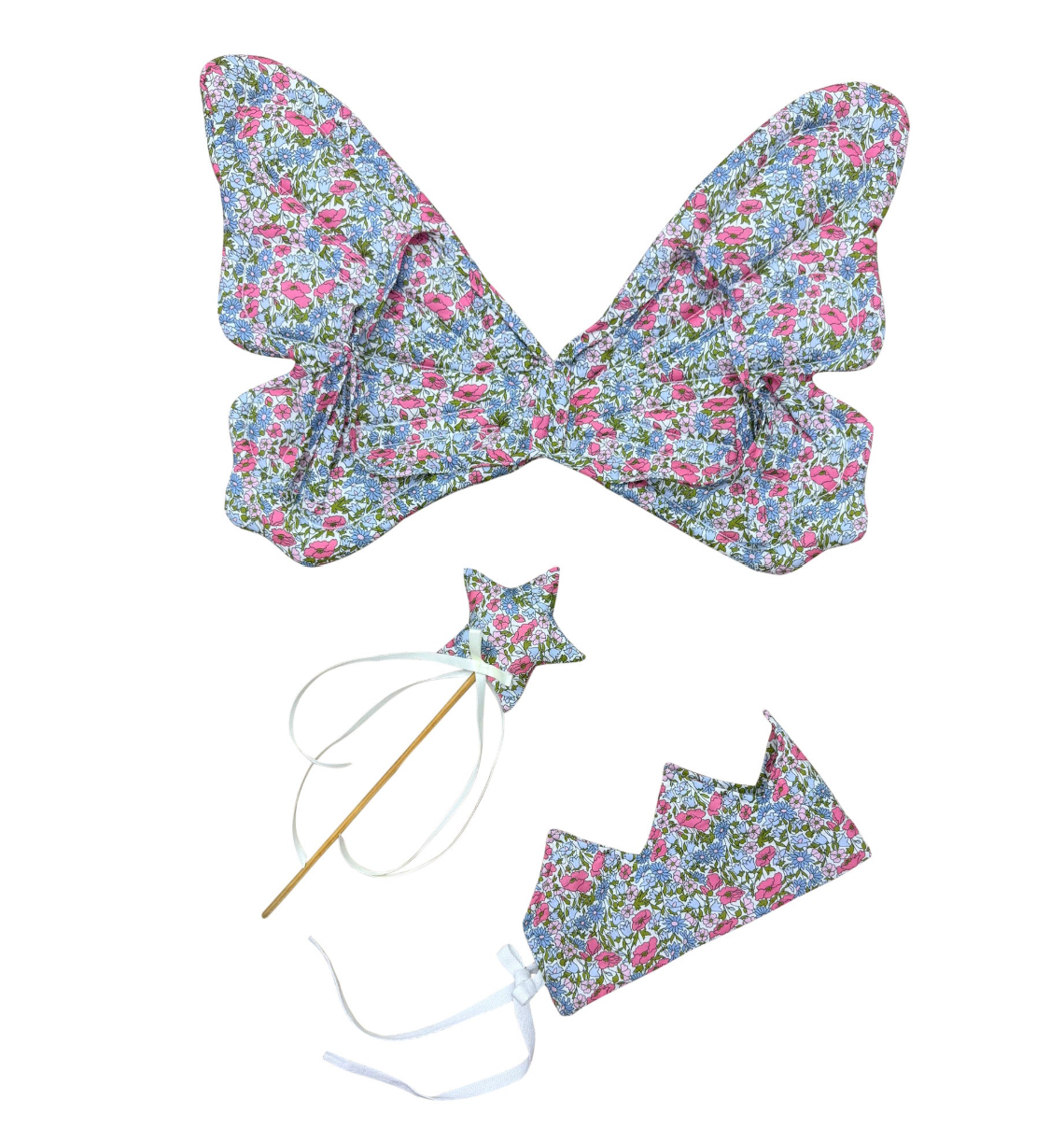 Percy & Tyne Fairytale Dress Up Enchanted Floral Crown, Magic Wand & Fairy Wings