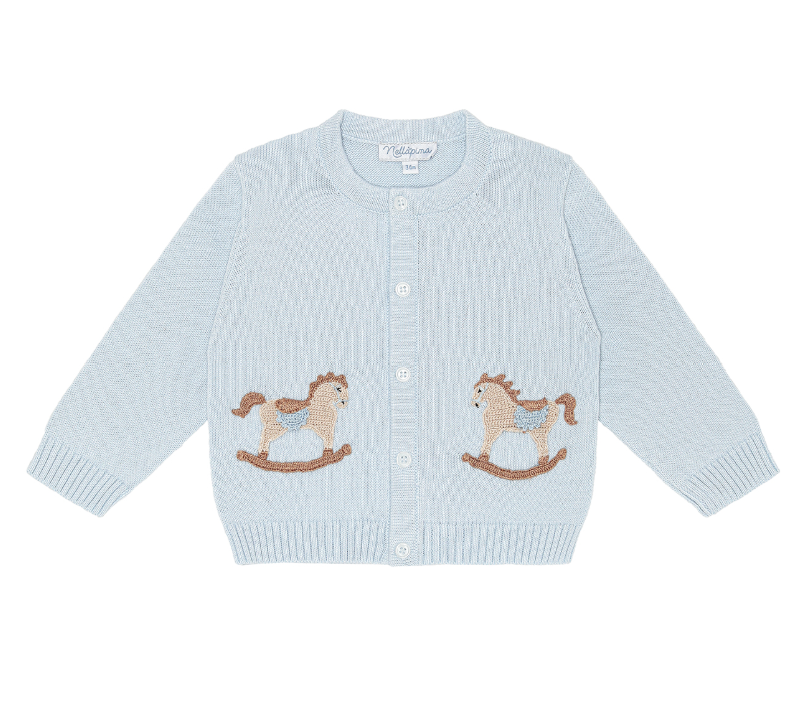 Nellapima Rocking Horse Embroidered Knit Cardigan