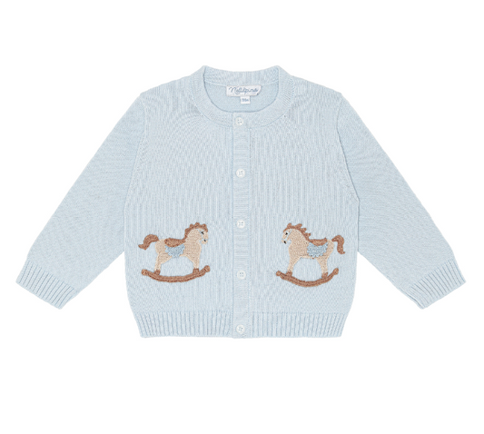 Nellapima Rocking Horse Embroidered Knit Cardigan