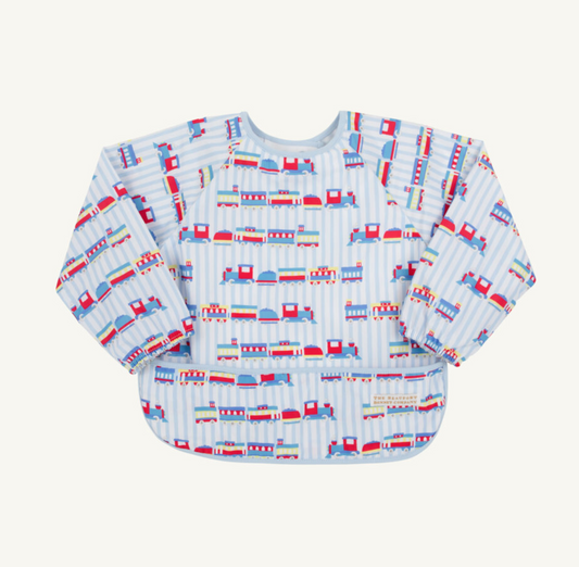 The Beaufort Bonnet Company Biscuit Bib Choo Choo Coming Through/Buckhead Blue