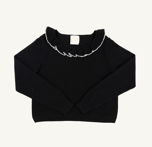 The Beaufort Bonnet Company Reece Ruffle Sweater-Newport Night/Palmetto Pearl