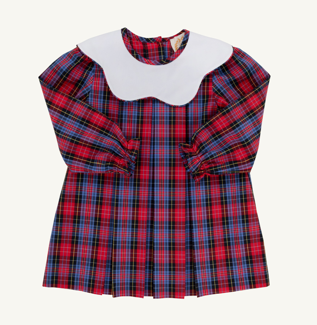 The Beaufort Bonnet Company Long Sleeve Frenchy Frock- Bucktown Tartan/Worth Ave White