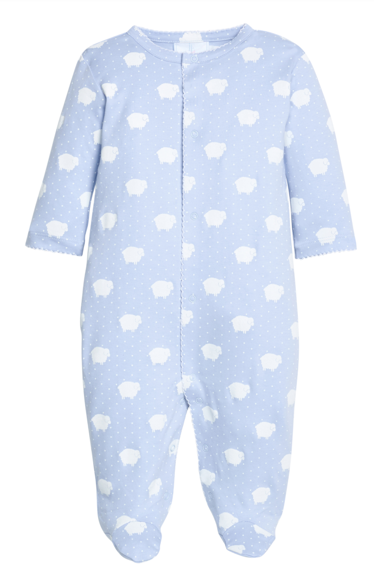 Little English Printed Footie- Sheep