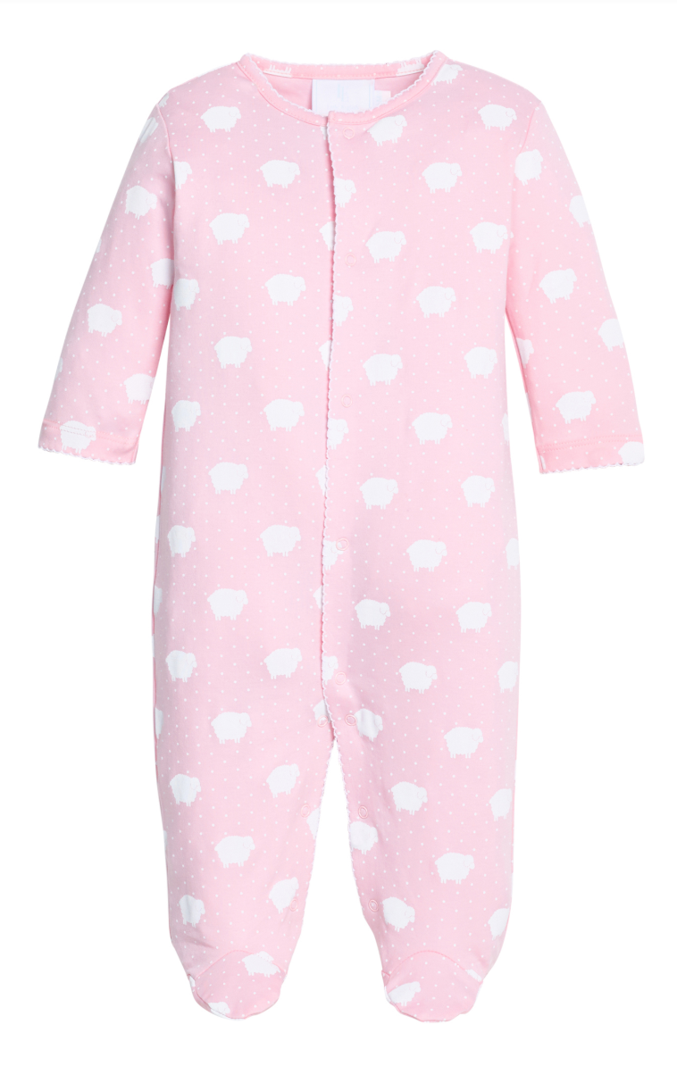 Little English Printed Footie- Sheep