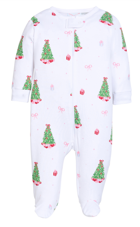 Little English Zippered Footie - Holly Days