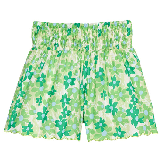Bisby Shirred Shorts - Greenspring Groovy Floral