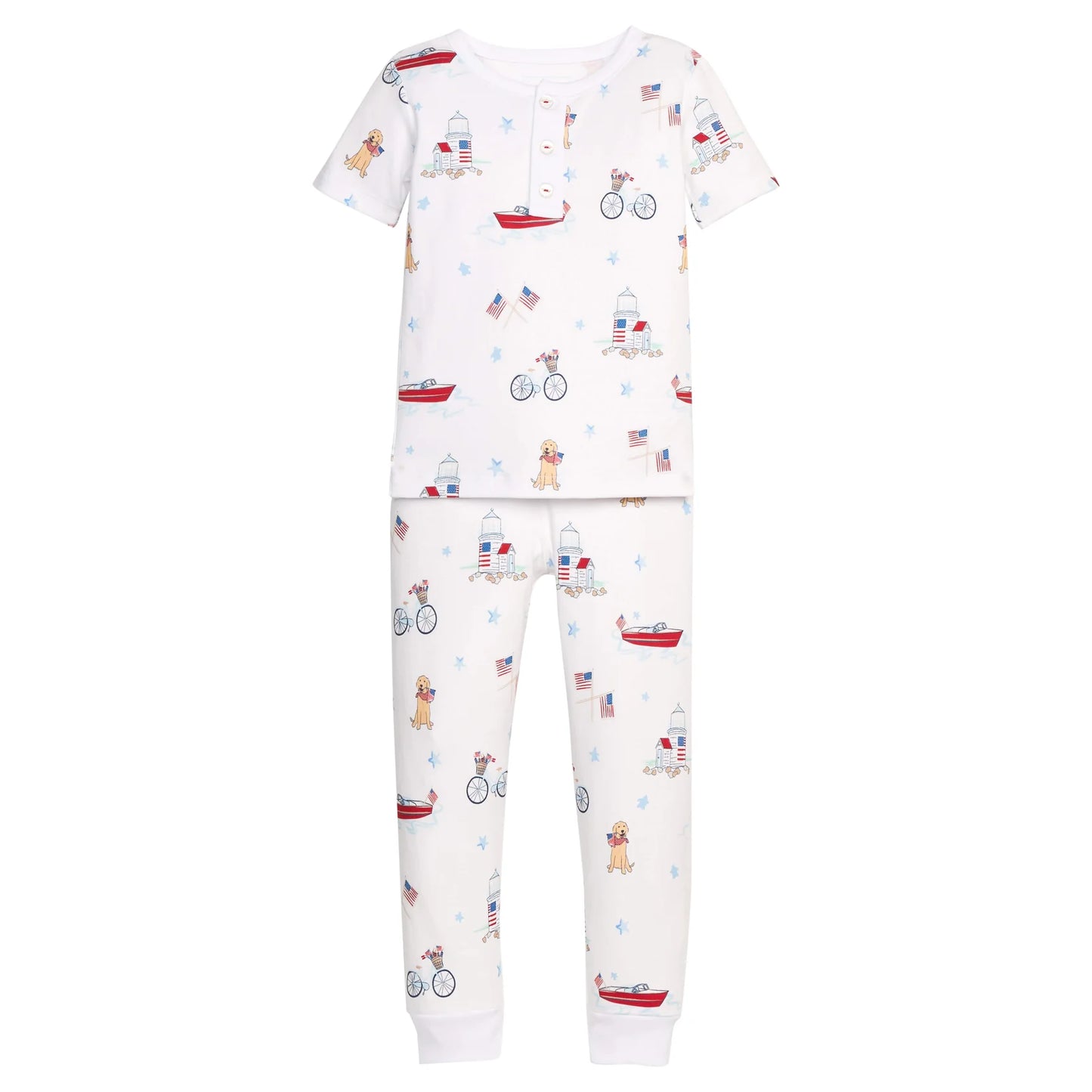 Little English Short Sleeve Printed Jammies- Coastal Summer