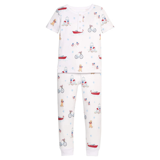 Little English Short Sleeve Printed Jammies- Coastal Summer