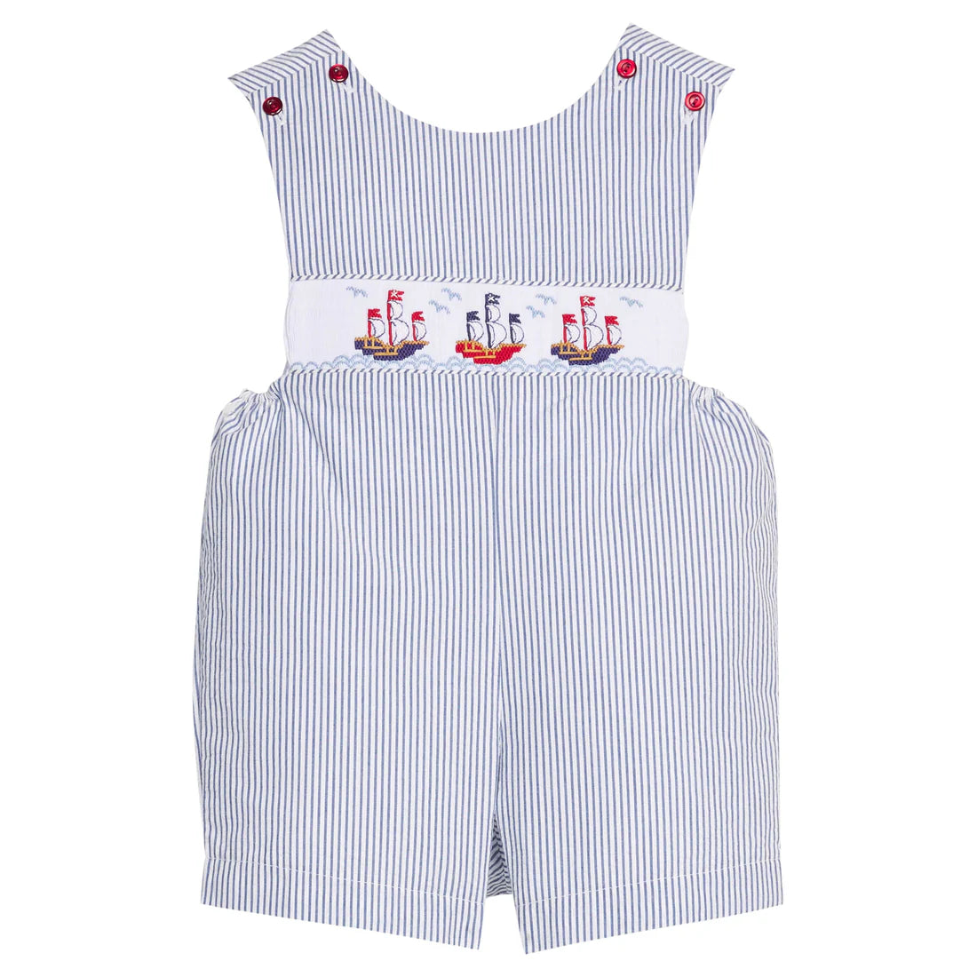 Little English Smocked Shortall- Pirate Ship