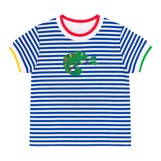 Florence Eiseman Stripe Knit Tshirt With Lizard
