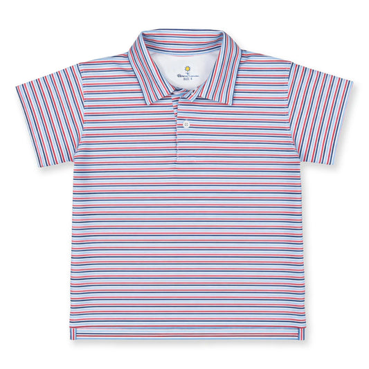 Florence Eiseman Stripe Print Performance Knit Polo