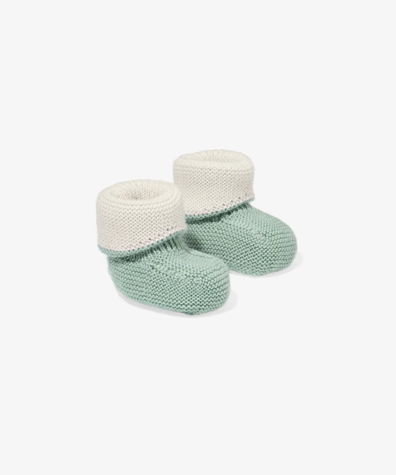 Oso & Me Sur merino wool baby booties with reversible lining seafoam
