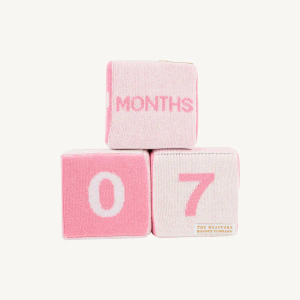 The Beaufort Bonnet Company Blaylock baby milestone blocks pink