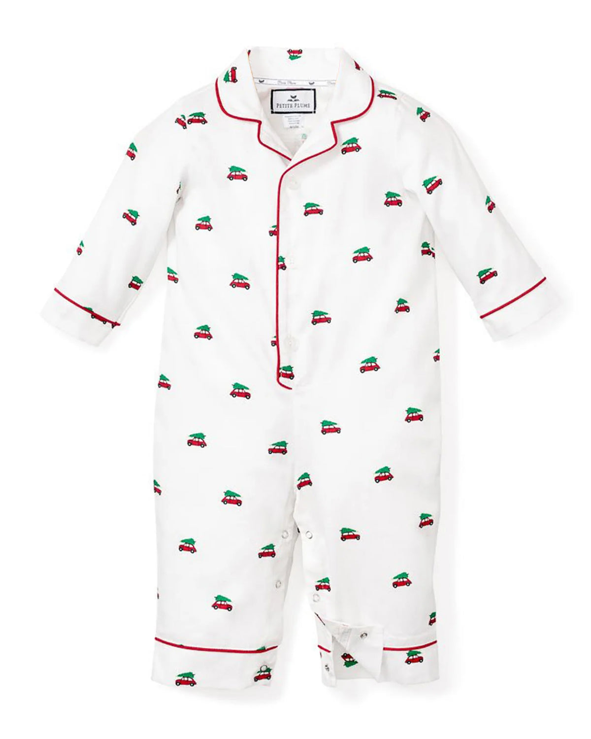 Petite Plume Baby's Twill Classic Romper in Holiday Journey