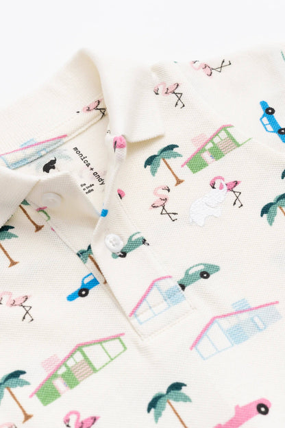 Organic Short Sleeve Polo_Retro Palm Springs