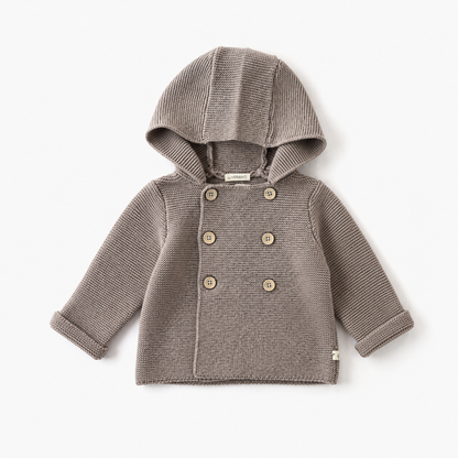 Hooded Double Button Baby Coat Jacket (Organic) 4 Colors