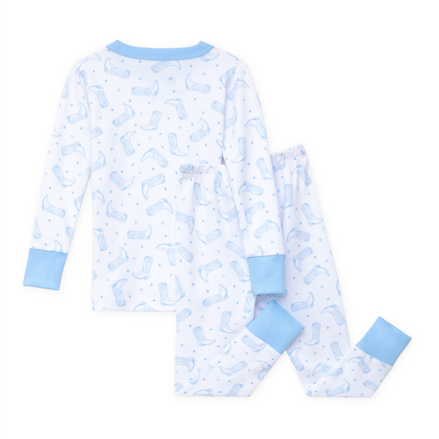 Darling Cowboy Boots Long Pajamas - Light Blue