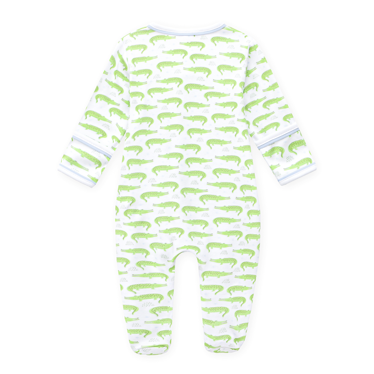 Magnolia Baby Bayou Baby Print Zip Footie - Light Blue