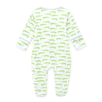 Magnolia Baby Bayou Baby Print Zip Footie - Light Blue