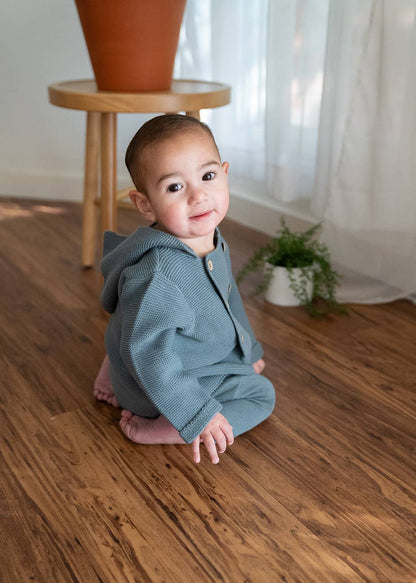 Hooded Double Button Baby Coat Jacket (Organic) 4 Colors